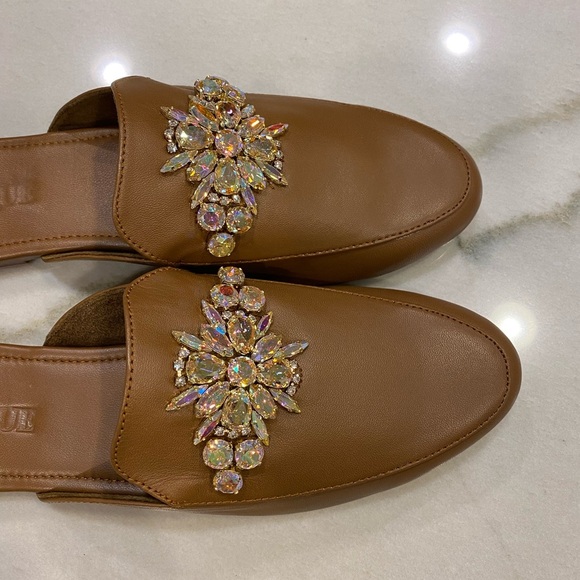 Mystique Mules Size 10 Brown Embellished Crystals NWOT - Picture 3 of 15